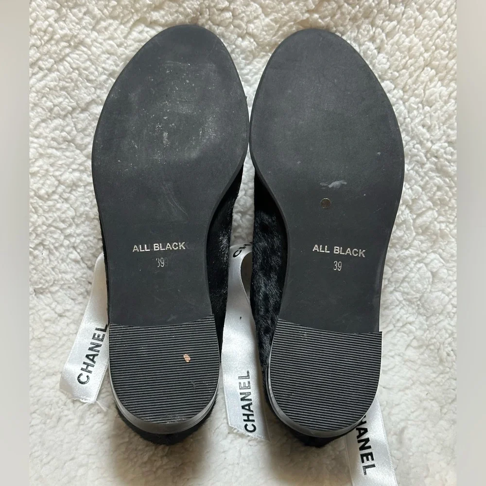 All Black Brand Cowman Lace Up Oxfords Shoes Sz39 w/Authenticate CHANEL Ribbons - Picture 6 of 9